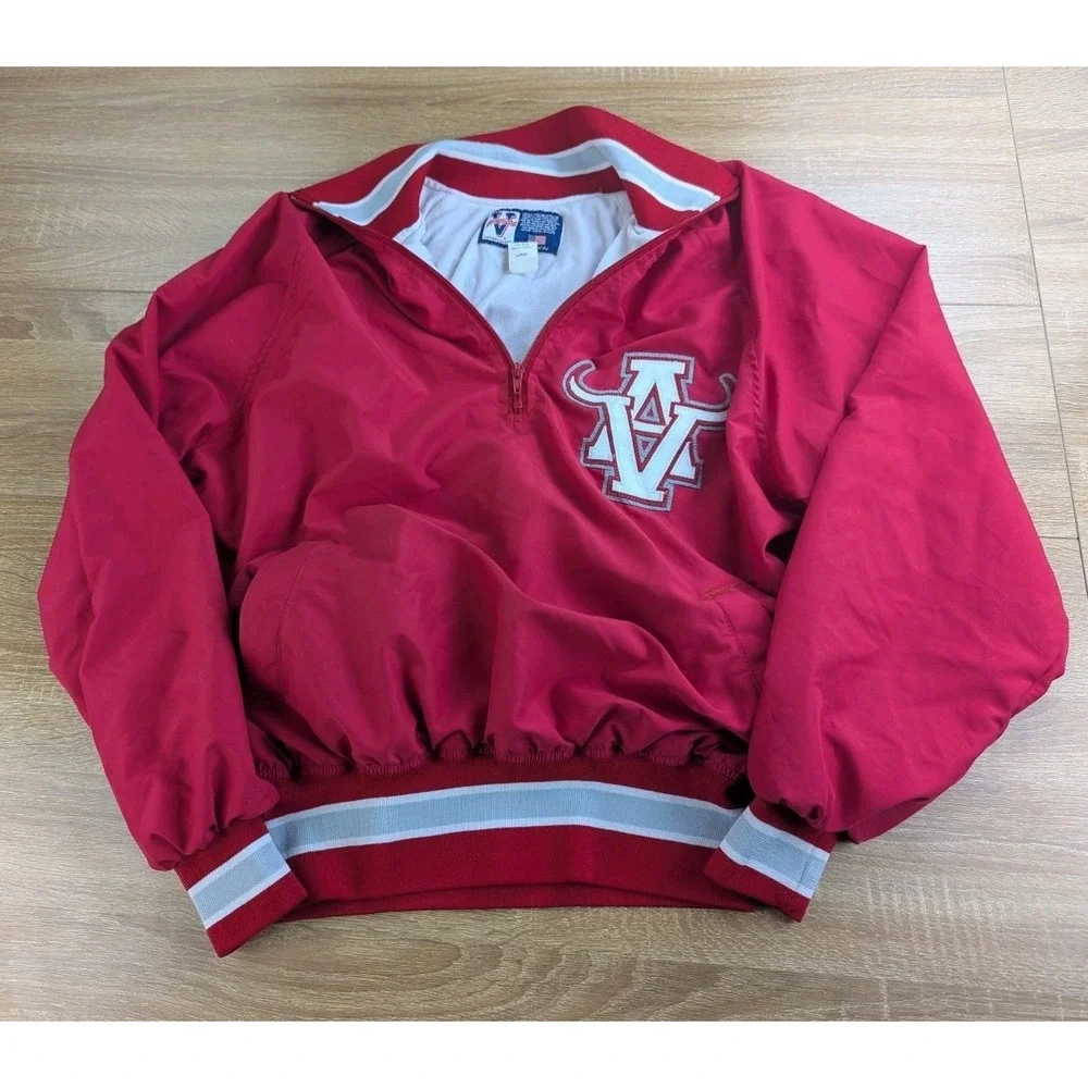 Victory Athletics Men Red Bomber Jacket Size L Made In USA Vintage 90s Y2K Style